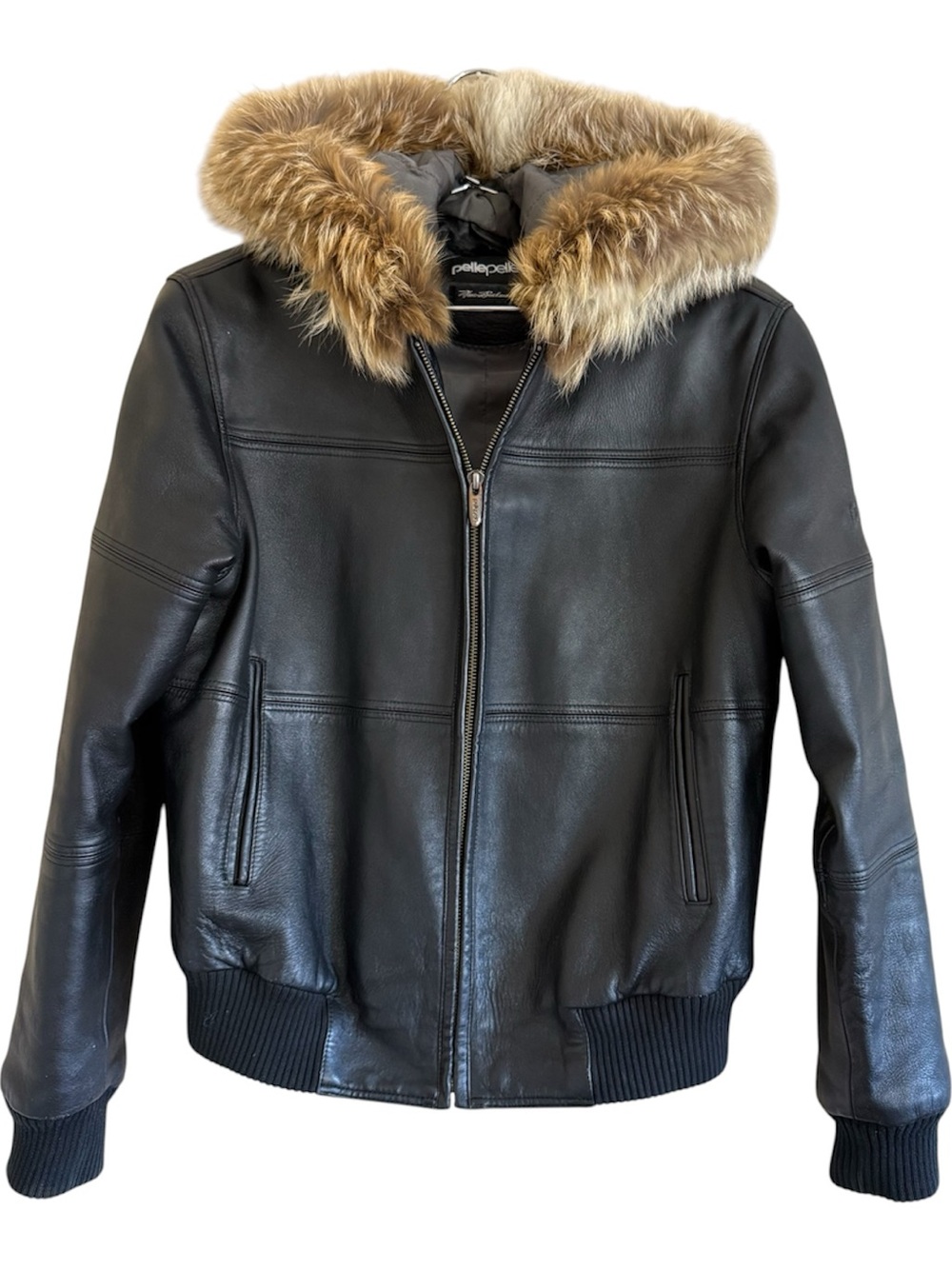 PellePelle Marc Buchanan Vintage Bomber jacket, fur hood Women’s 6